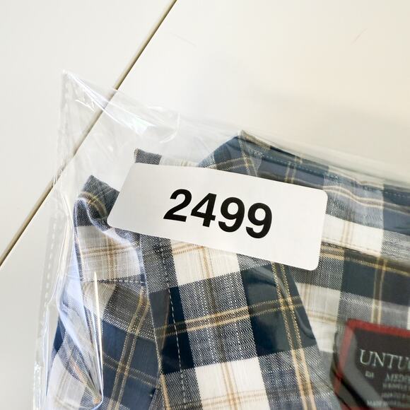 UNTUCKit Mens Plaid Button Down Shirt Blue Cotton - M - Picture 7 of 7